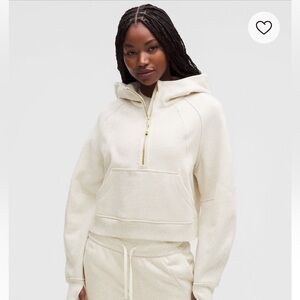 Lululemon Scuba Half-Zip Oversized Hoodie, Cream & Gold- Sz 6